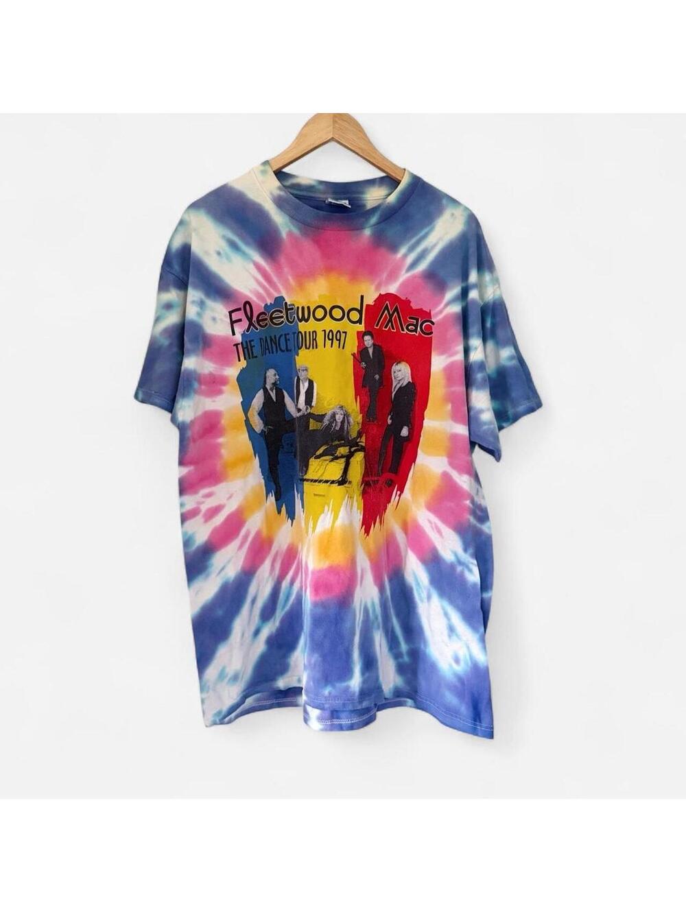 Delta Fleetwood Mac Tour Tie Dye Graphic Tee Blue Multi